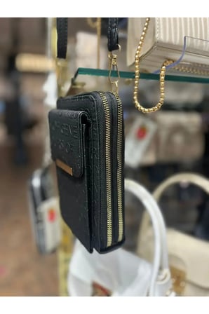 Kadın Çapraz Askılı Telefon Bölmeli - 3 Bölmeli Cüzdan Çanta - Askılı Telefonluk Çapraz Çanta