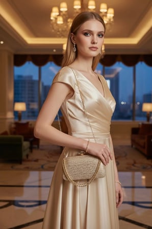 Kadın Gold Dokulu Abiye Çanta Clutch Portföy Zincir Askılı Kristal Taş Kilitli Düğün Nişan Gece Davet Çantası