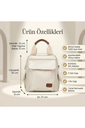 Kadın Sırt Çantası Çok Cepli Fermuarlı Geniş İç Hacimli Ayarlanabilir Askılı El ve Omuz Kullanımlı Günlük & Seyahat & okul Çantası