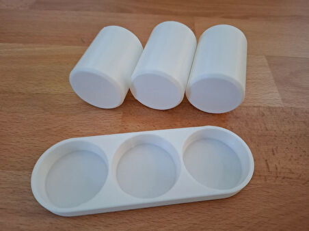 Beyaz 3 Bölmeli 3D Baskı Diş Fırçası Organizeri – Banyo Düzenleyici – Sert Plastik