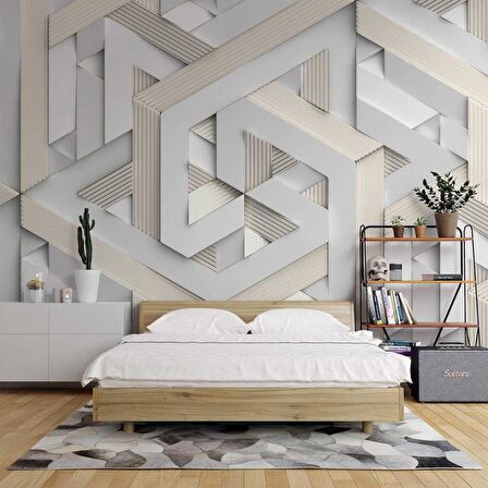 Üçgen Desenli 3D 3 Boyutlu Duvar Kağıdı