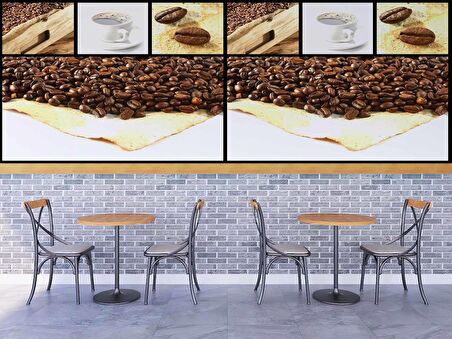 Kahve Çekirdekli Cafe Duvar Kağıdı Baskı