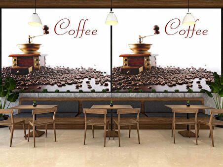 Kahve Makinelı Cafe Duvar Kağıdı Baskı