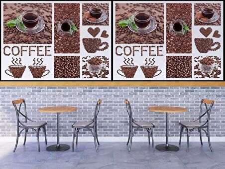 Kahveli Cafe Duvar Kağıdı Baskı