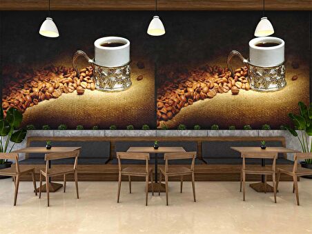 Fincanda Kahve Cafe Duvar Kağıdı Baskı