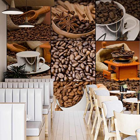 Kahve Çekirdeği Cafe Duvar Kağıdı Baskı