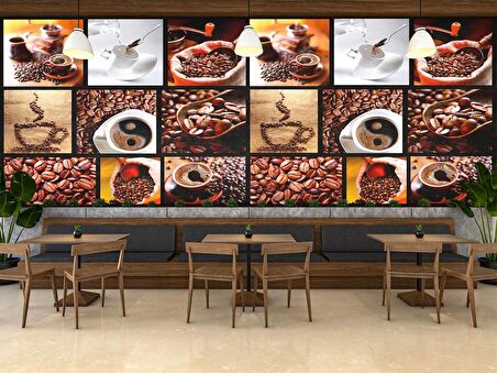 Kahveli Duvar Kağıdı Posterleri Cafe Duvar Kağıdı Baskı