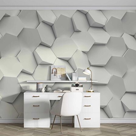 3 Boyutlu Altıgen 3 Boyutlu Duvar Kağıdı Baskı