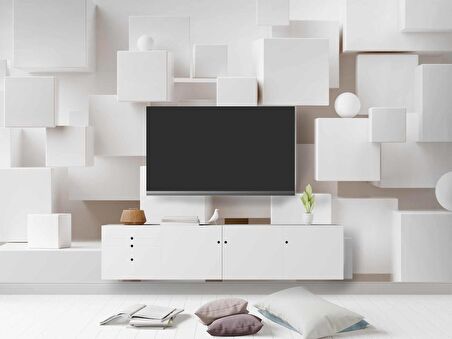 3 Boyutlu Kare Şeklinde Duvar Kağıdı Baskı