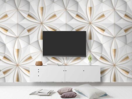 3 Boyutlu Kar Tanesi Desenli Duvar Kağıdı Baskı