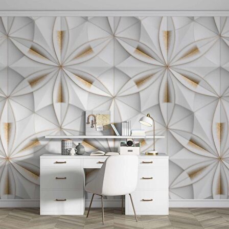 3 Boyutlu Kar Tanesi Desenli Duvar Kağıdı Baskı