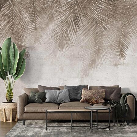 Soft Palmiye Yaprak Desenli Duvar Kağıdı Baskı