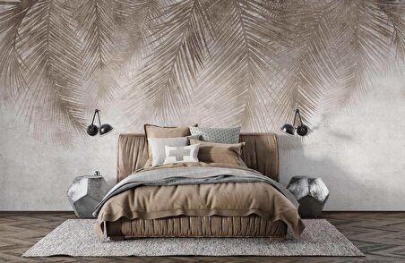 Soft Palmiye Yaprak Desenli Duvar Kağıdı Baskı