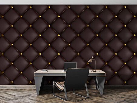 3 Boyutlu Deri Desenli Duvar Kağıdı Baskı