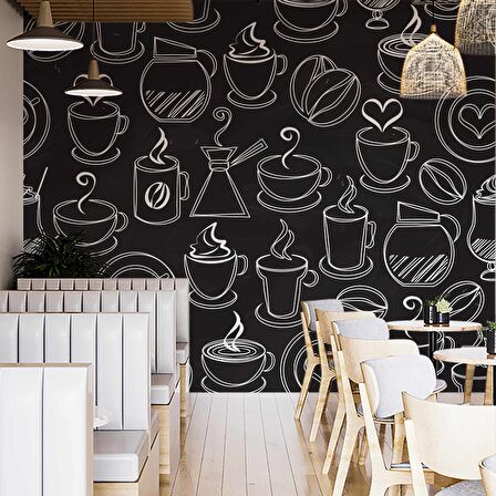 Kahve Temalı Cafe Duvar Kağıdı Baskı