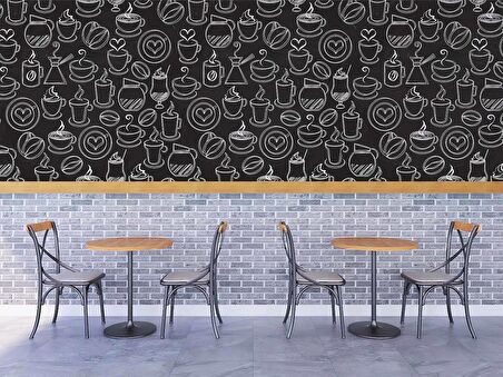 Kahve Temalı Cafe Duvar Kağıdı Baskı