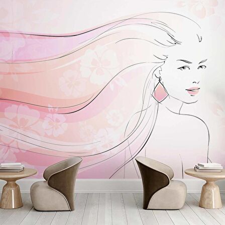 Kadın Güzellik Salonu Duvar Kağıdı Baskı