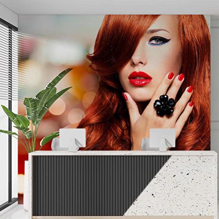 Kadın Kuaför Temalı Duvar Kağıdı Baskı