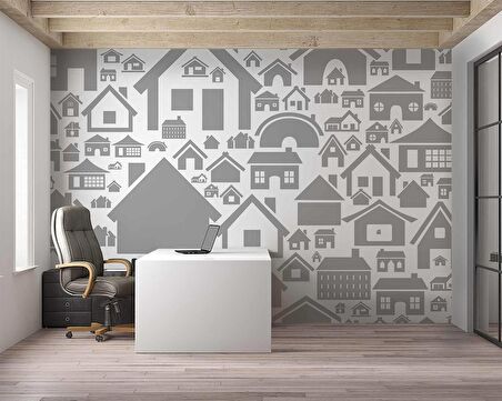 Ev Suliyetli Emlak Temalı Duvar Kağıdı Baskı