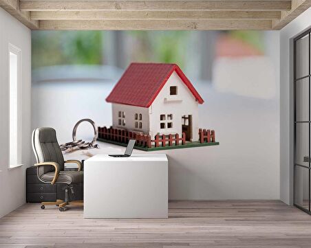 Ev Anahtar Temalı Duvar Kağıdı Baskı