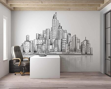 Bina Suliyetli İnşaat Temalı Duvar Kağıdı Baskı