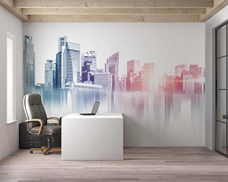 Bina Çizimi Temalı Duvar Kağıdı Baskı