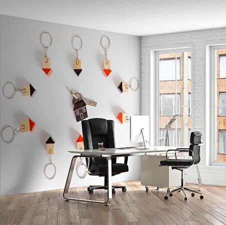 Ev-Anahtarlık Temalı Duvar Kağıdı Baskı