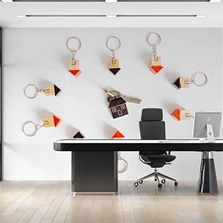 Ev-Anahtarlık Temalı Duvar Kağıdı Baskı