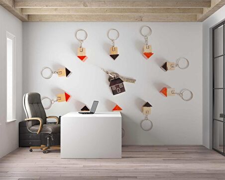 Ev-Anahtarlık Temalı Duvar Kağıdı Baskı