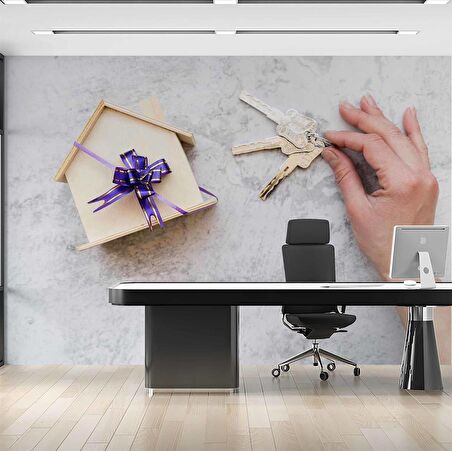 Ev - Anahtar Temalı Duvar Kağıdı Baskı