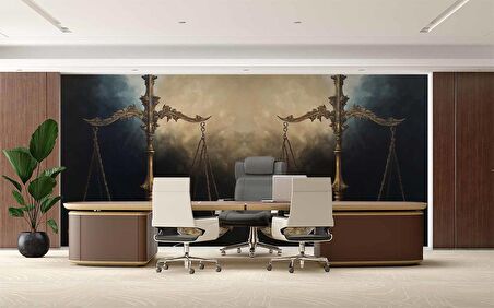 Eşit Terazi Temalı Duvar Kağıdı Baskı