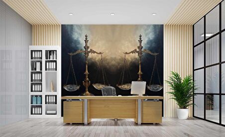 Eşit Terazi Temalı Duvar Kağıdı Baskı