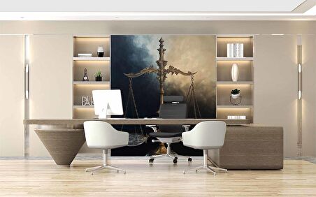 Eşit Terazi Temalı Duvar Kağıdı Baskı