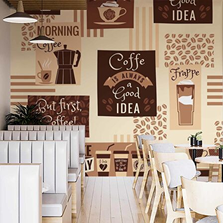 Kahve Temalı Duvar Kağıdı Baskı