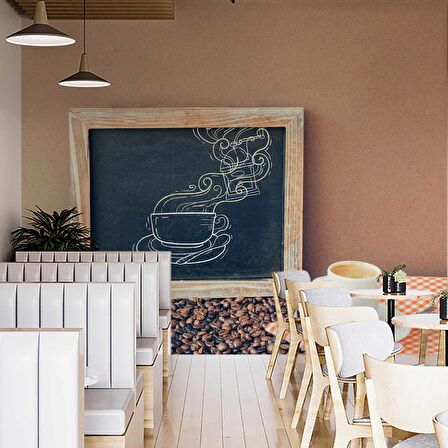 Kahve Bardağı Ve Çekirdeği Temalı Cafe Duvar Kağıdı Baskı