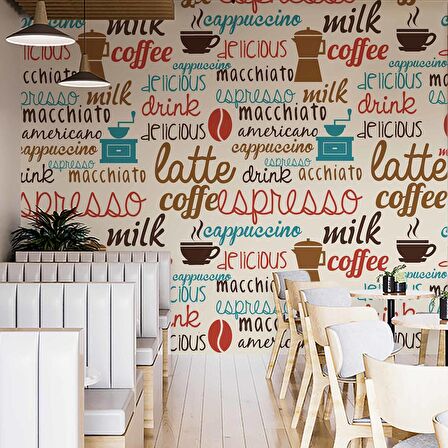 Cafe Temalı-Yazılı Duvar Kağıdı Baskı