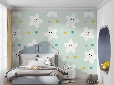 Yıldız Temalı Çocuk Odası Duvar Kağıdı Baskı