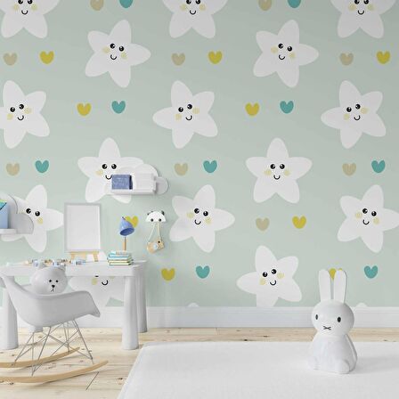 Yıldız Temalı Çocuk Odası Duvar Kağıdı Baskı