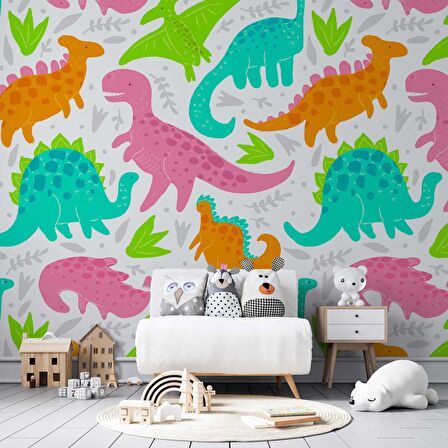 Dinazor Desenli Oyun Odası Duvar Kağıdı Baskı