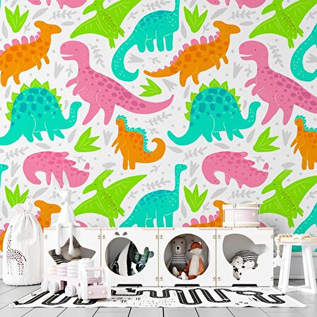 Dinazor Desenli Oyun Odası Duvar Kağıdı Baskı