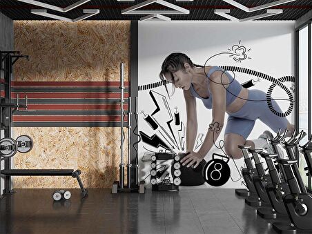 Spor Salonu Duvar Kağıdı Baskı