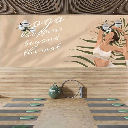 Fitness-Yoga Salonu Duvar Kağıdı Baskı