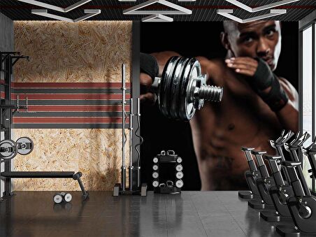 Güçlü Erkek Temalı Spor Salonu Duvar Kağıdı Baskı