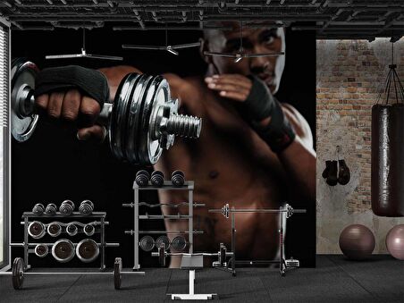 Güçlü Erkek Temalı Spor Salonu Duvar Kağıdı Baskı