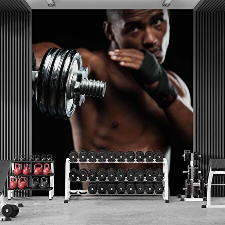 Güçlü Erkek Temalı Spor Salonu Duvar Kağıdı Baskı