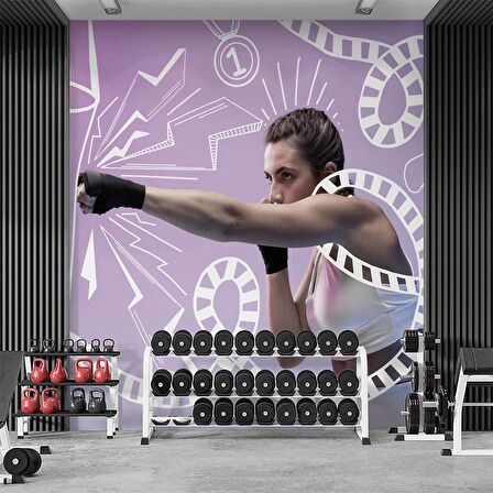 Dövüşçü Kadın Spor Salonu Duvar Kağıdı Baskı