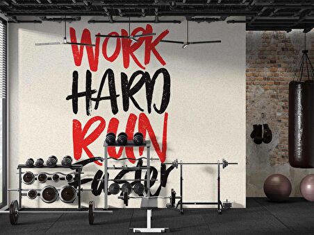 Yazı Temalı Spor Salonu Duvar Kağıdı Baskı