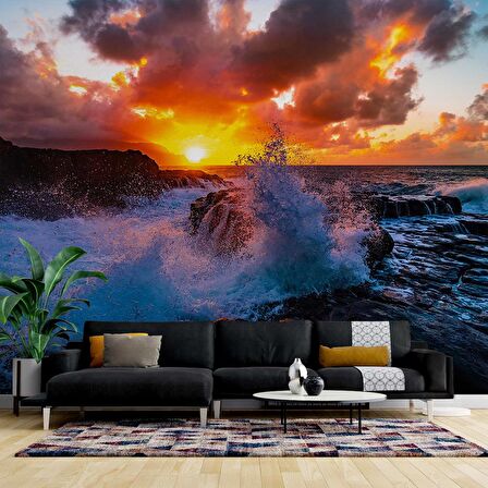 Gündoğumu Deniz Manzaralı Duvar Kağıdı Baskı