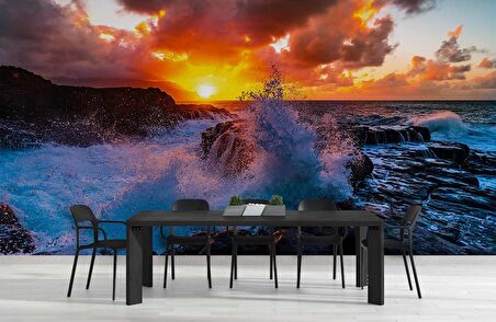 Gündoğumu Deniz Manzaralı Duvar Kağıdı Baskı