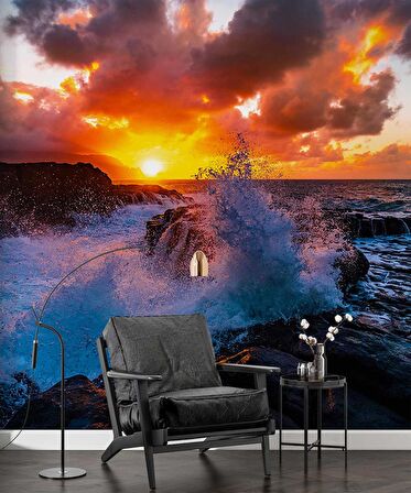 Gündoğumu Deniz Manzaralı Duvar Kağıdı Baskı